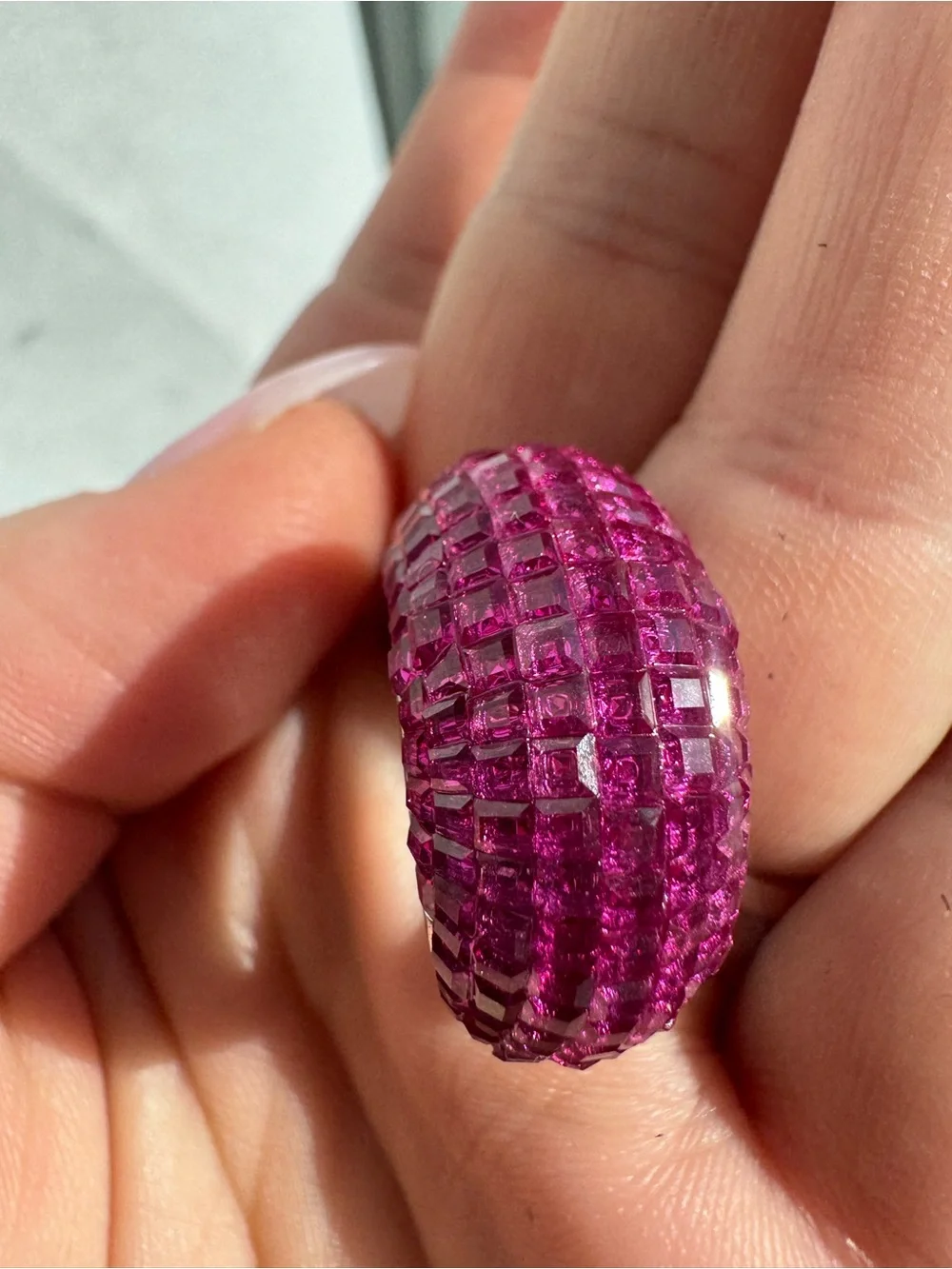 Stunning lab created domed ruby ring set in Sterling silver - Picture 12 of 15